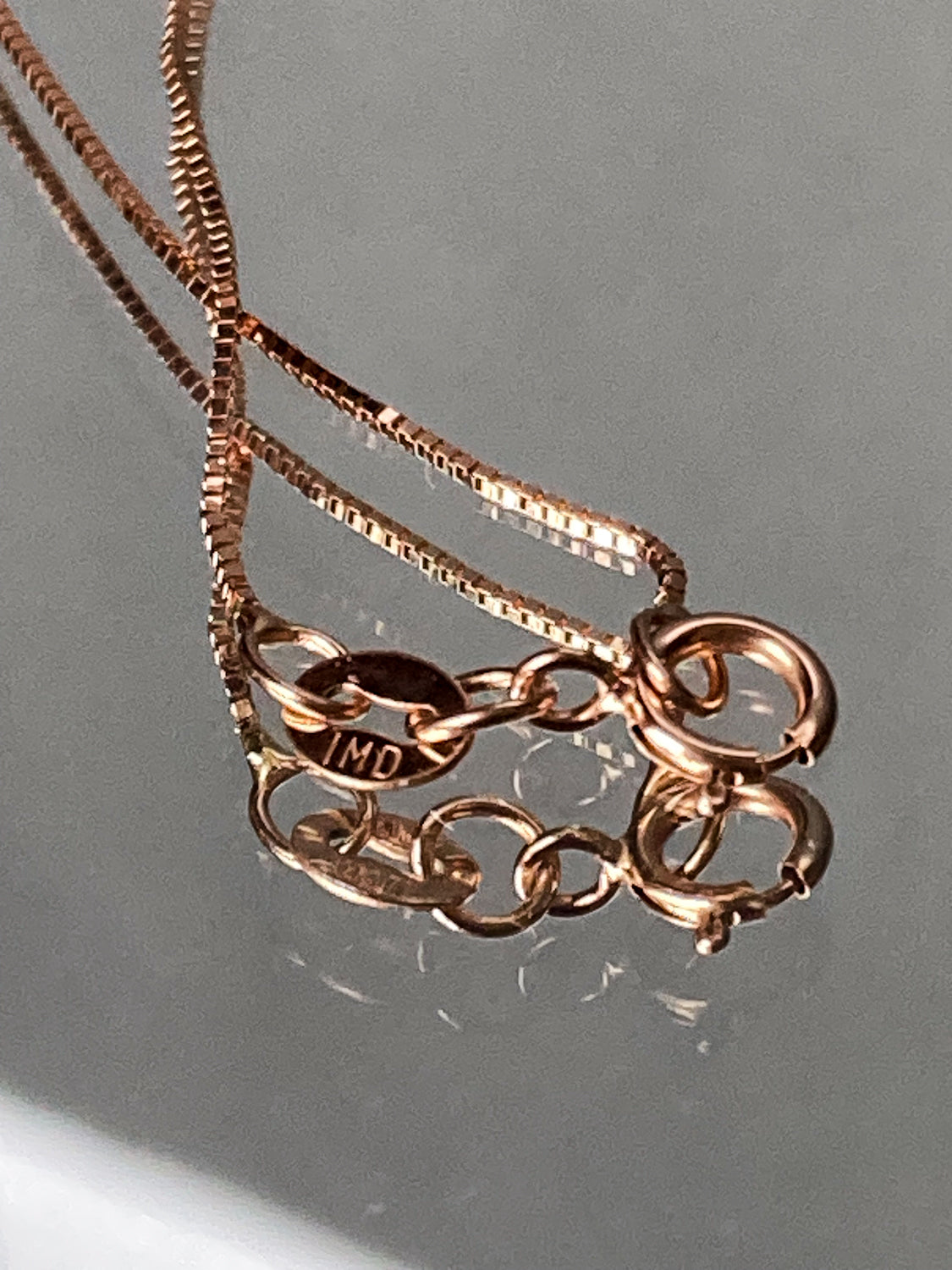 14K Rose Gold Chain Bruening Contrast Openwork Geometric Pendant Necklace Chain Marking