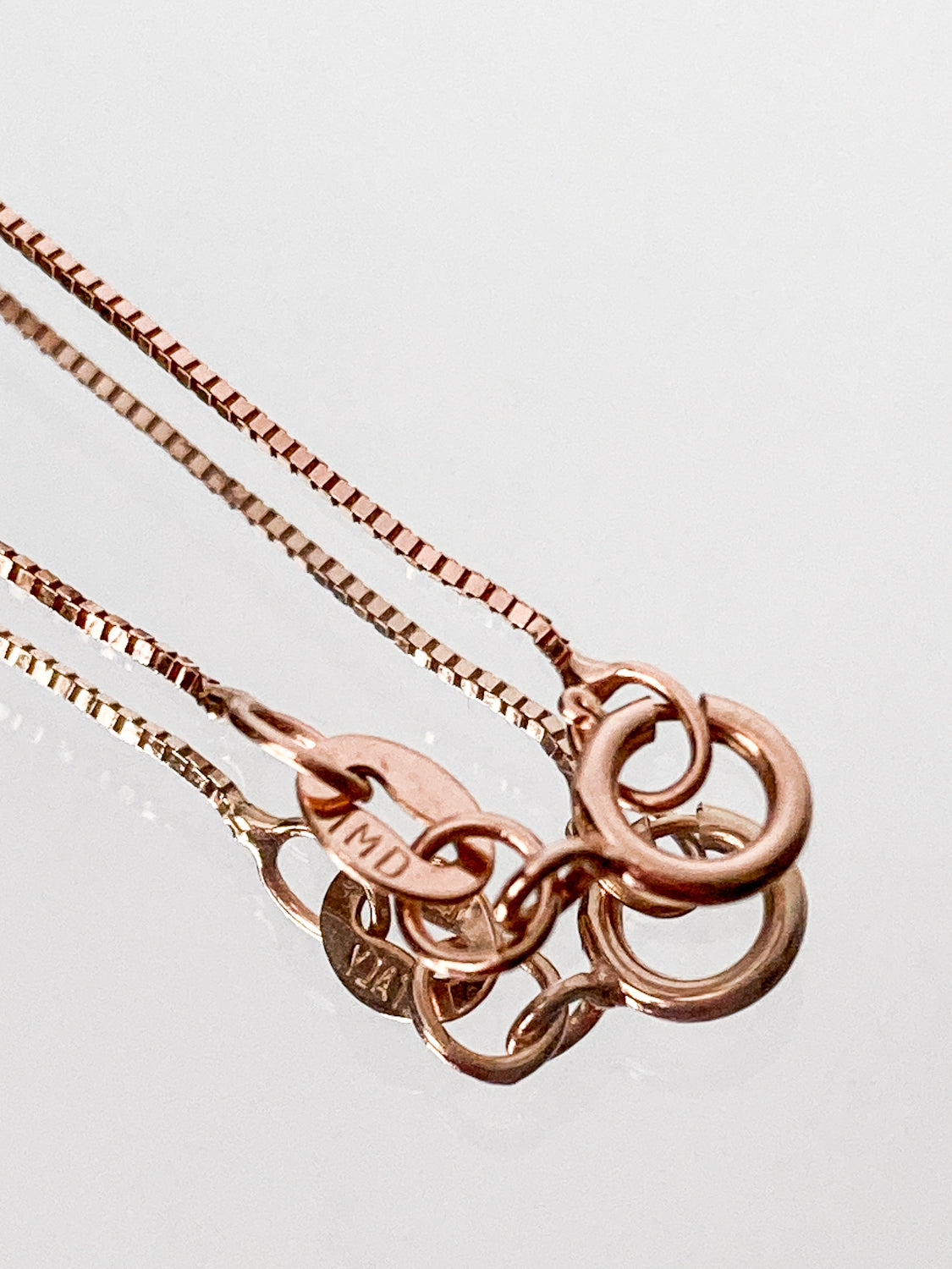 14K Rose Gold Chain Bruening Contrast Openwork Geometric Pendant Necklace Chain Marking