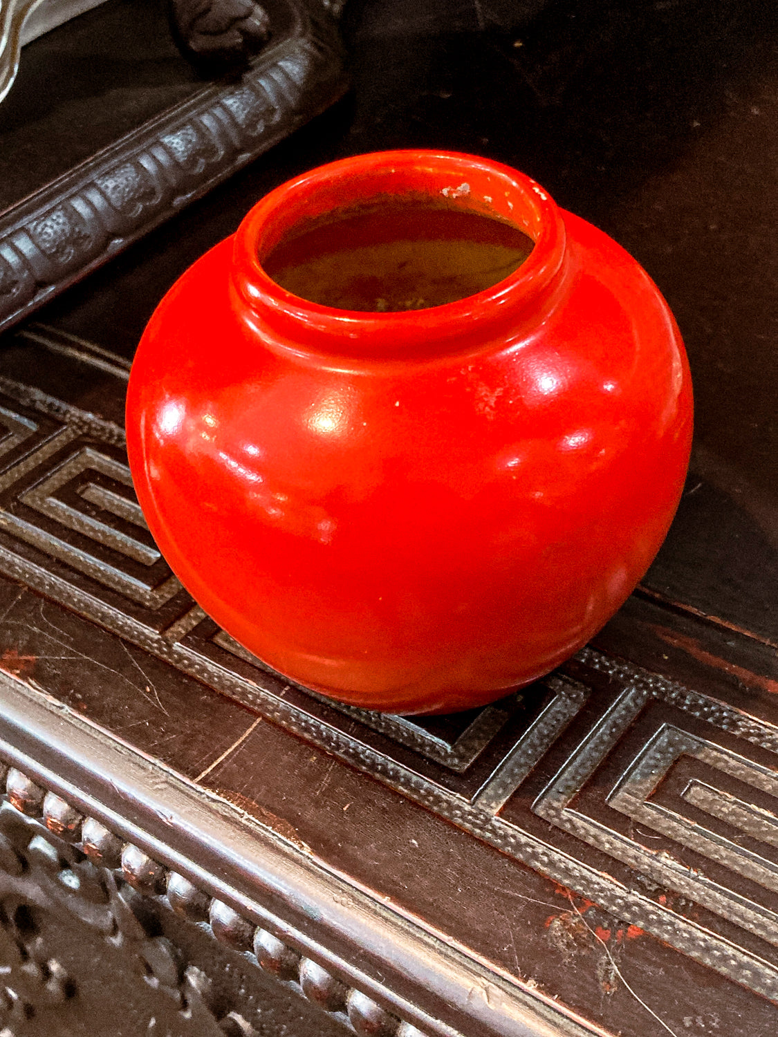 Antique 1920s Small Weller Chengtu Red Ceramic Pottery Vase