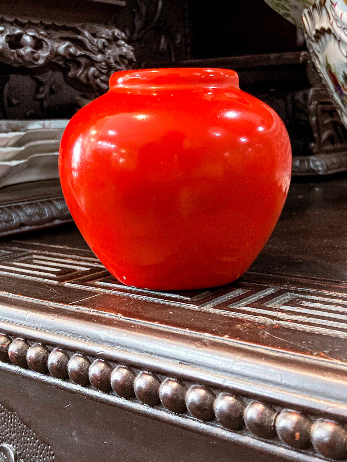 Antique 1920s Small Weller Chengtu Red Ceramic Pottery Vase