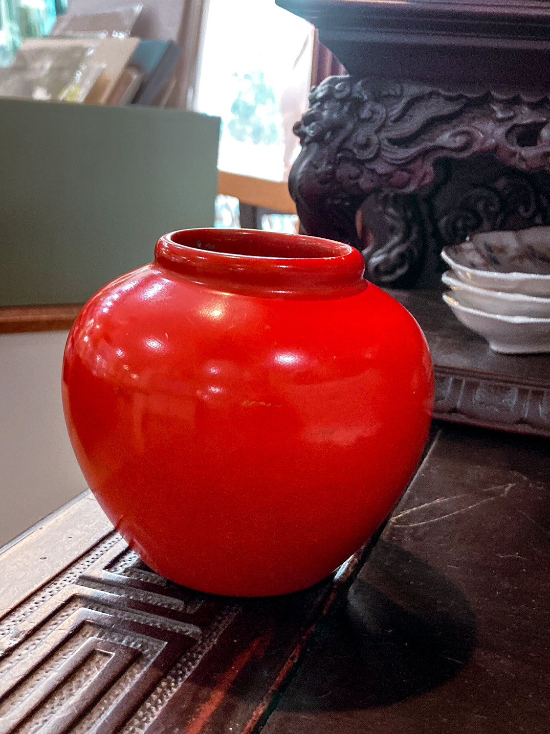 Antique 1920s Small Weller Chengtu Red Ceramic Pottery Vase