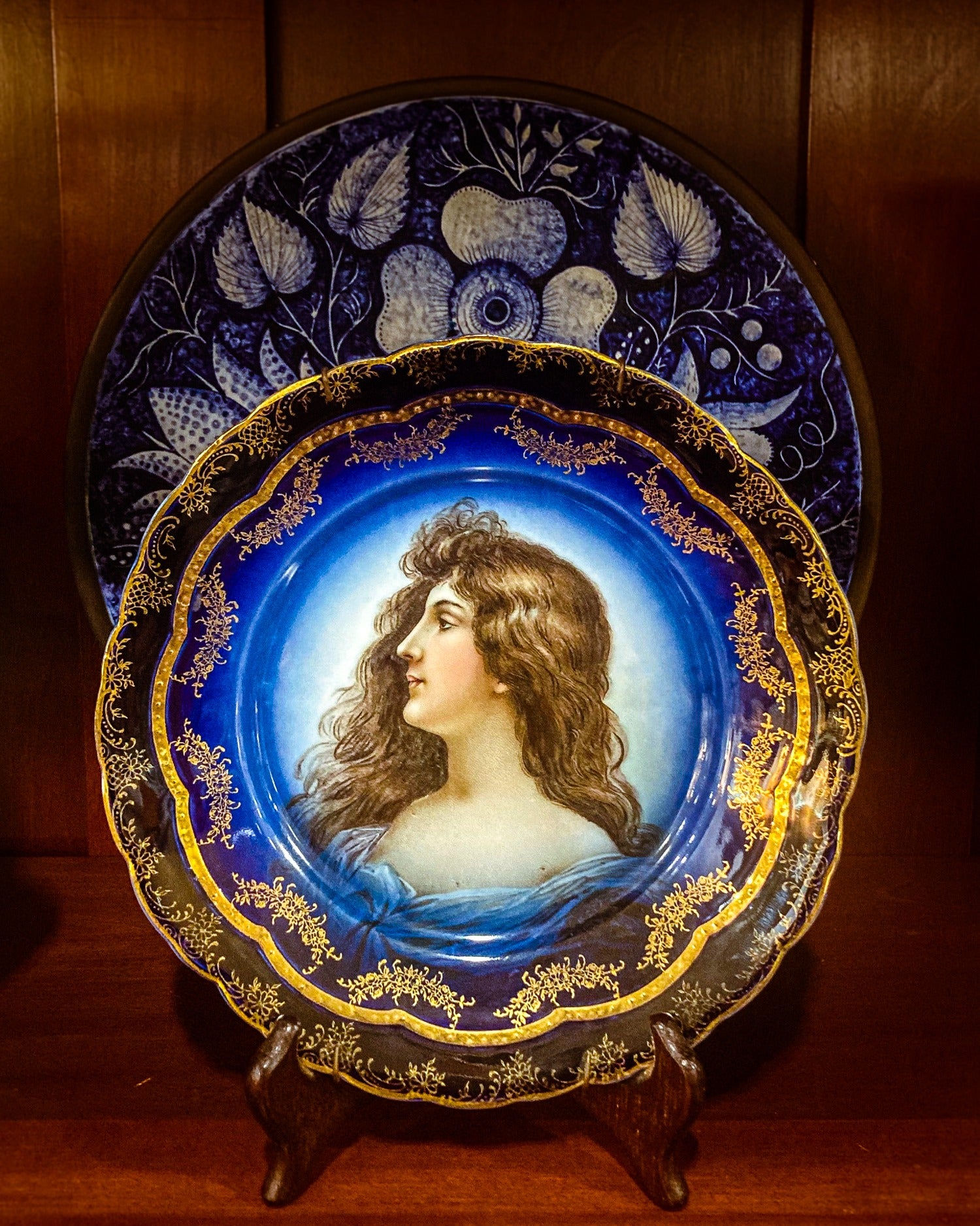 Vintage R.C. Rosenthal Portrait Cobalt Blue Porcelain Miramare Plate