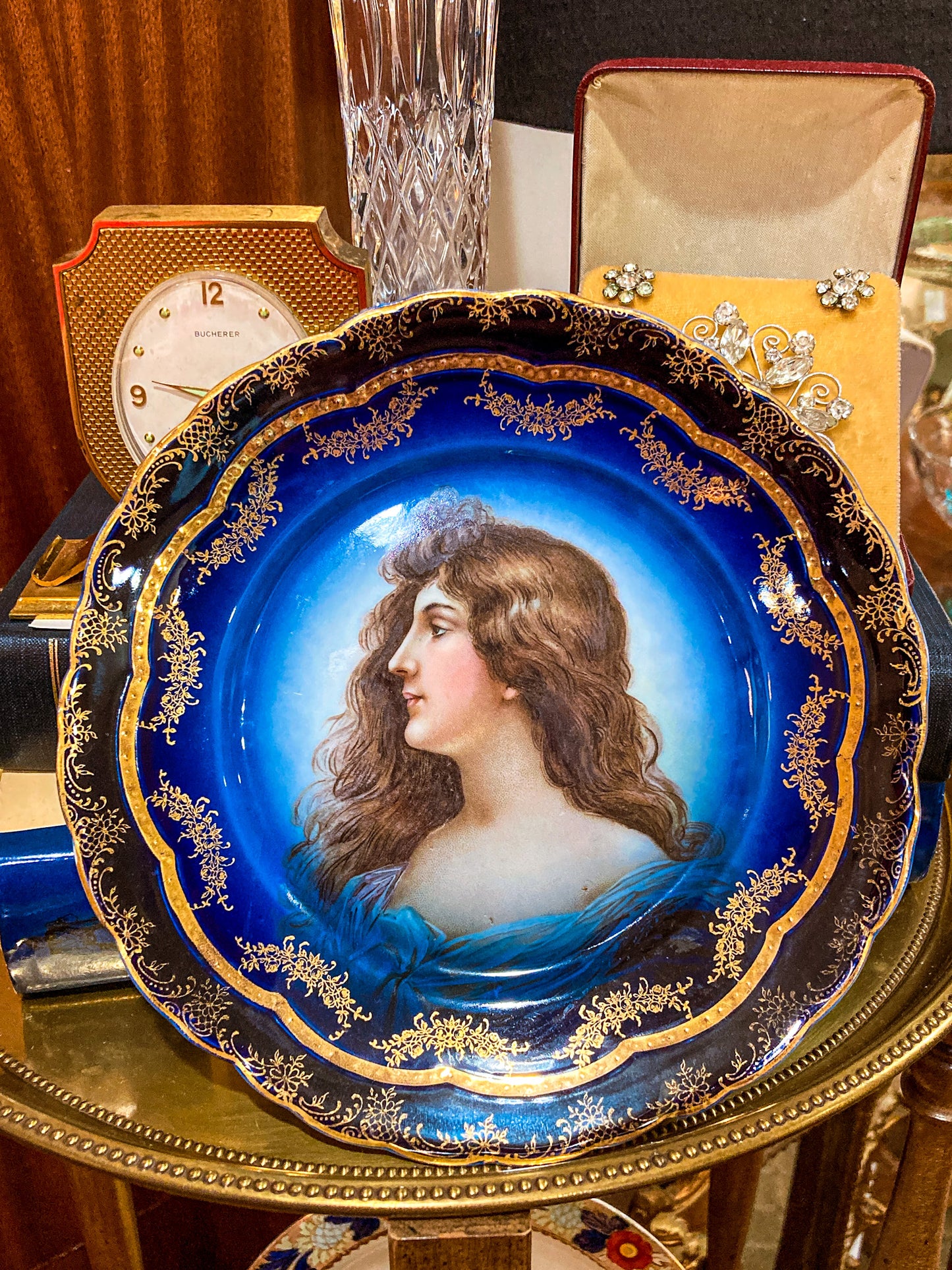 Vintage R.C. Rosenthal Portrait Cobalt Blue Porcelain Miramare Plate