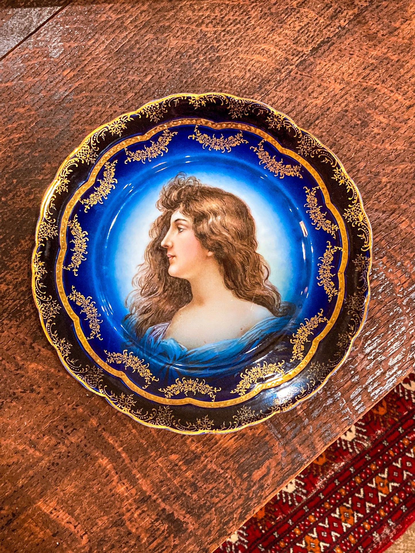 Vintage R.C. Rosenthal Portrait Cobalt Blue Porcelain Miramare Plate