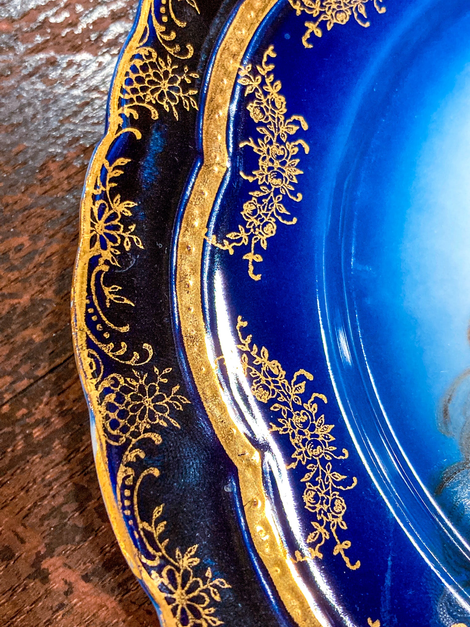 Vintage R.C. Rosenthal Portrait Cobalt Blue Porcelain Miramare Plate