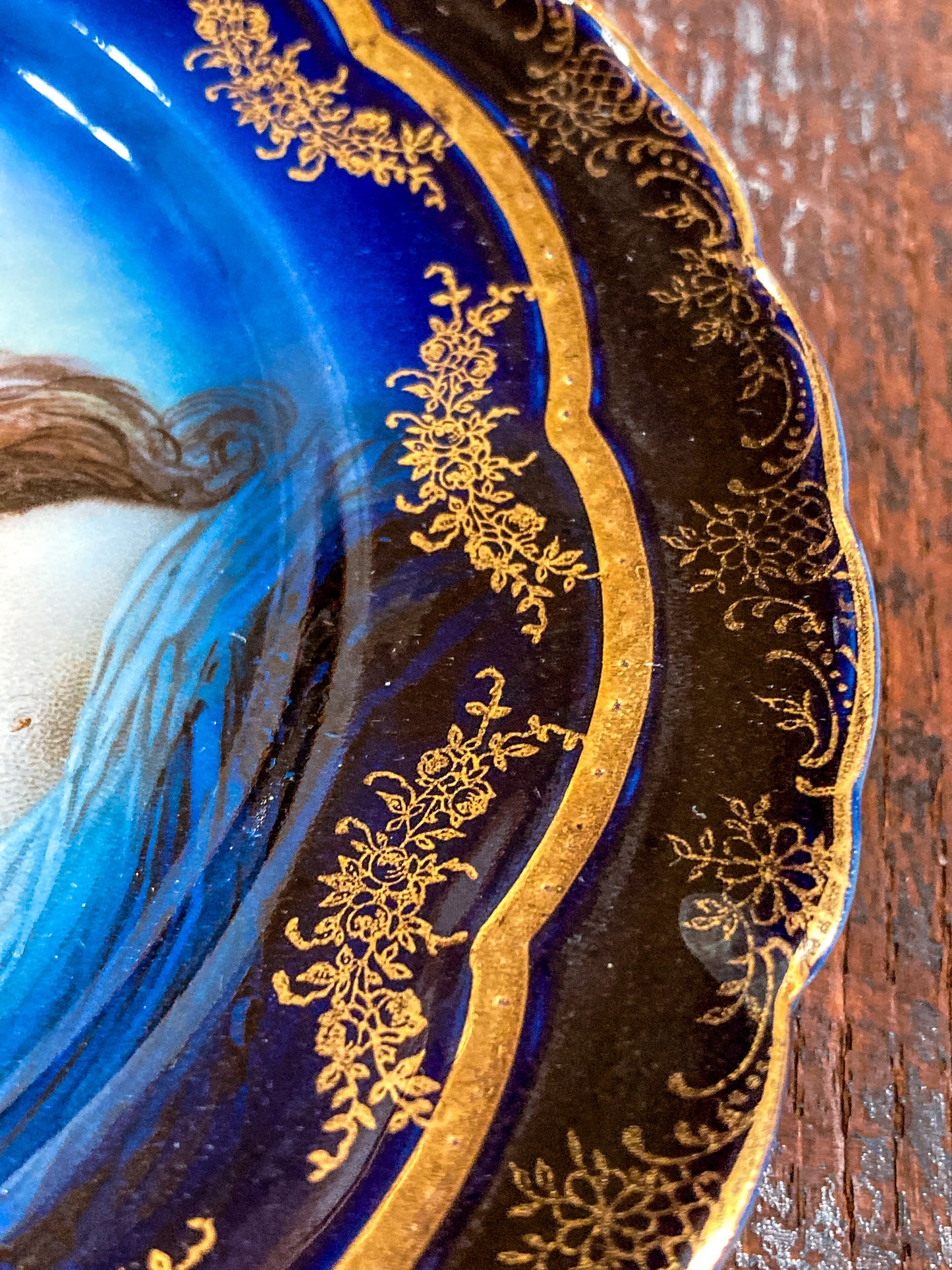 Vintage R.C. Rosenthal Portrait Cobalt Blue Porcelain Miramare Plate