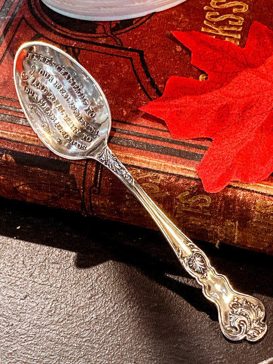 Antique Paye & Baker Sterling Silver Quote Novelty Toast Spoon