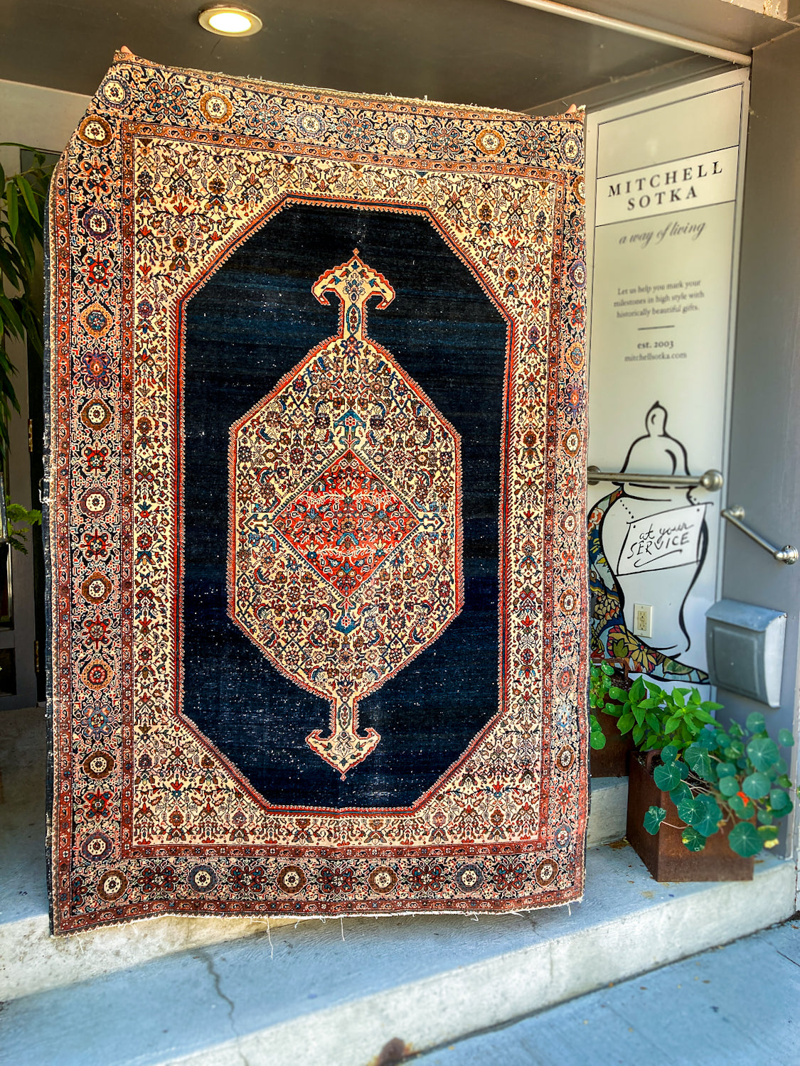 Antique 1920s Possibly Mohtasham Kashan Persian 6x4ft Woven Wool Rug