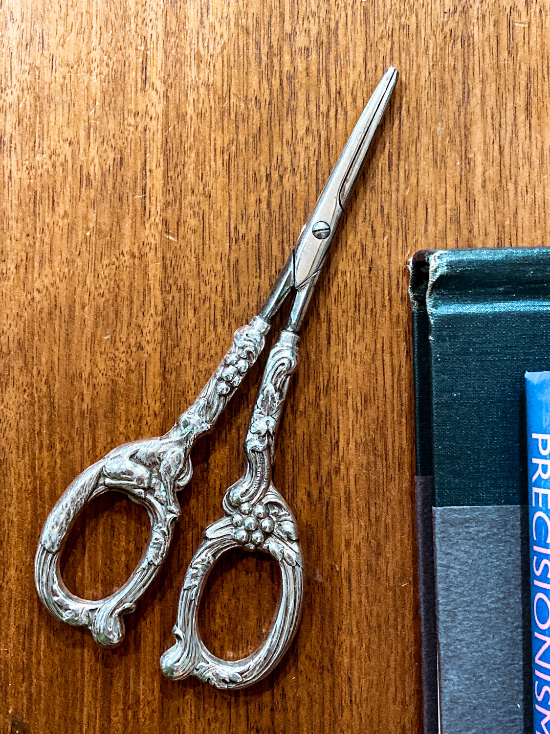 Antique Watson Sterling Silver Aesop's Fables Fox & Grapes Shears Scissors