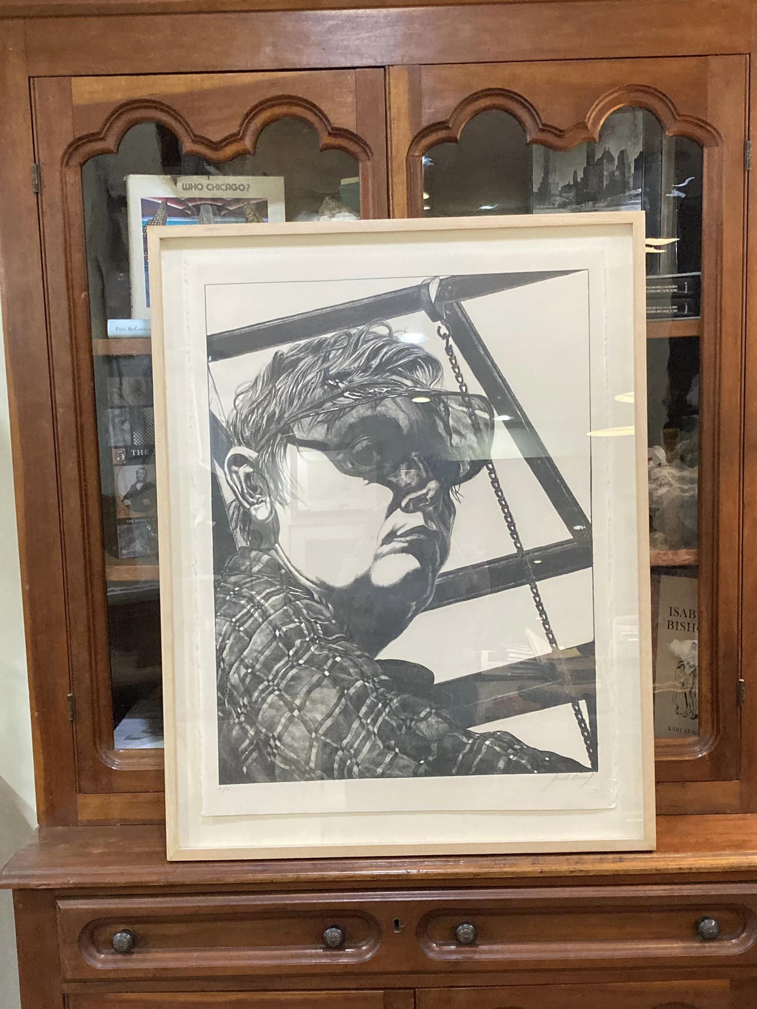 Framed Artist Jack Beal (1931-2013) Self Portrait Lithograph Print