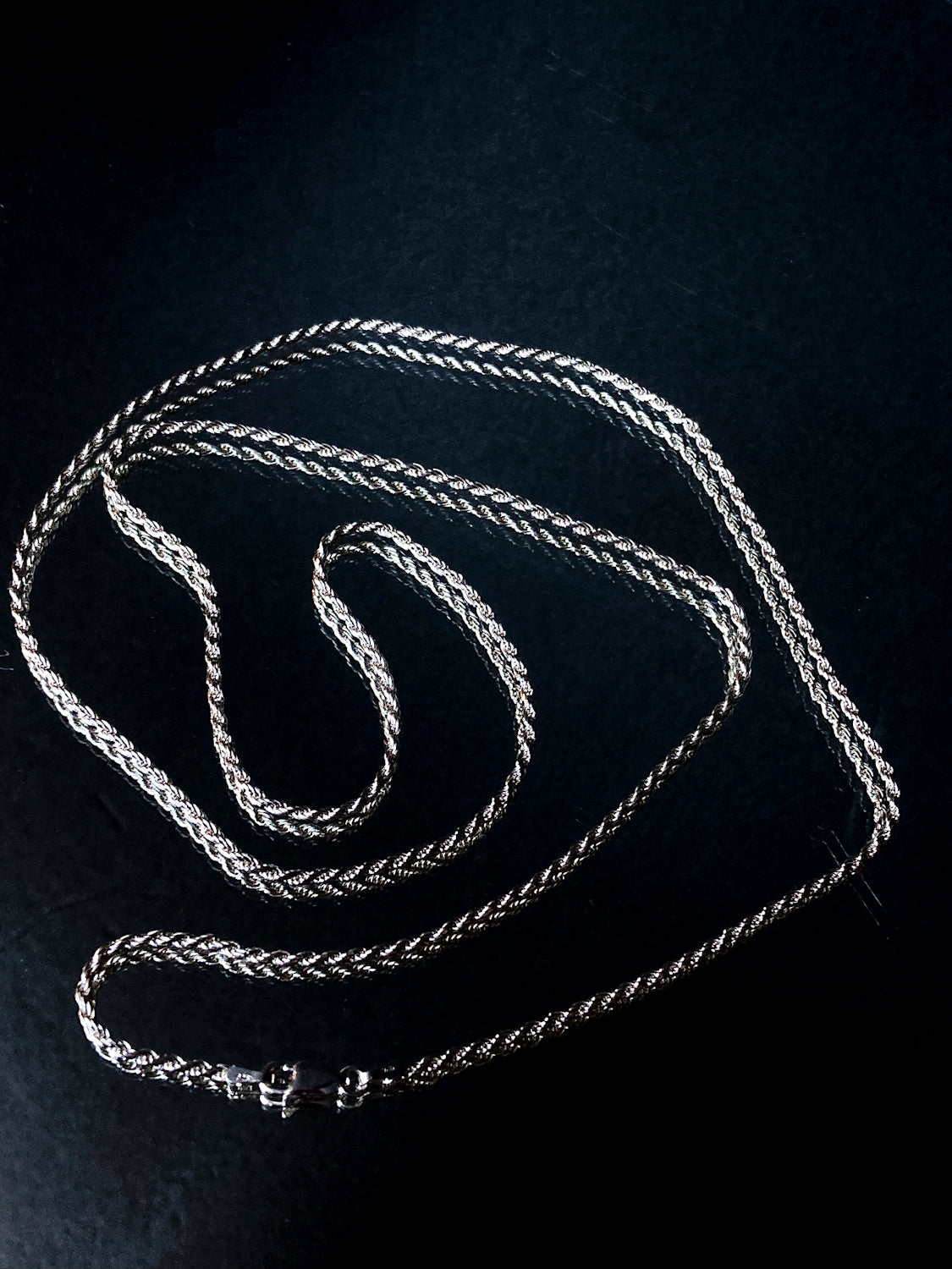 Italian 925 Sterling Silver Twisted Rope 30-Inch Chain Necklace