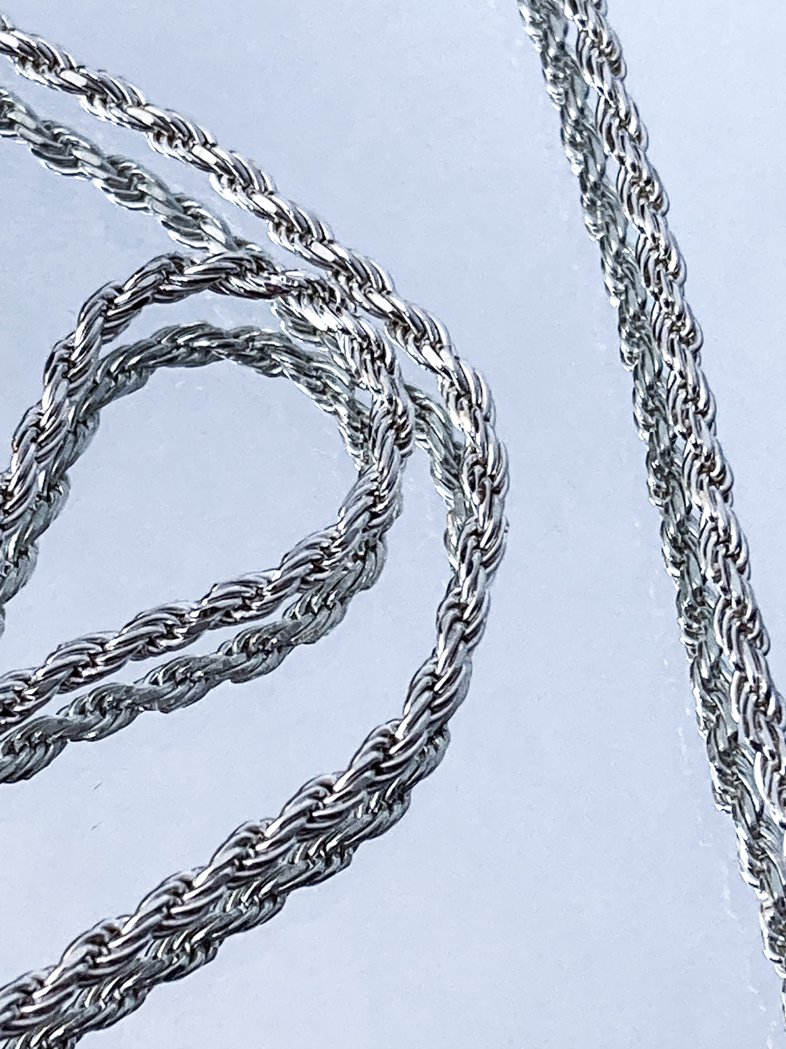 Italian 925 Sterling Silver Twisted Rope 30-Inch Chain Necklace