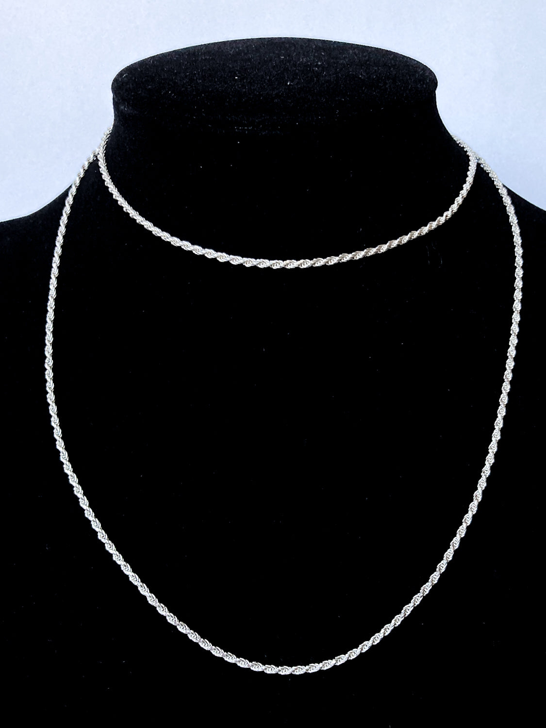 Italian 925 Sterling Silver Twisted Rope 30-Inch Chain Necklace