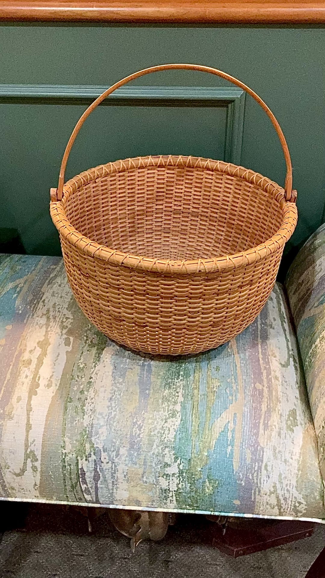 Vintage 1980s William Sevrens Lightship Penny Bottom Large Woven Basket Video