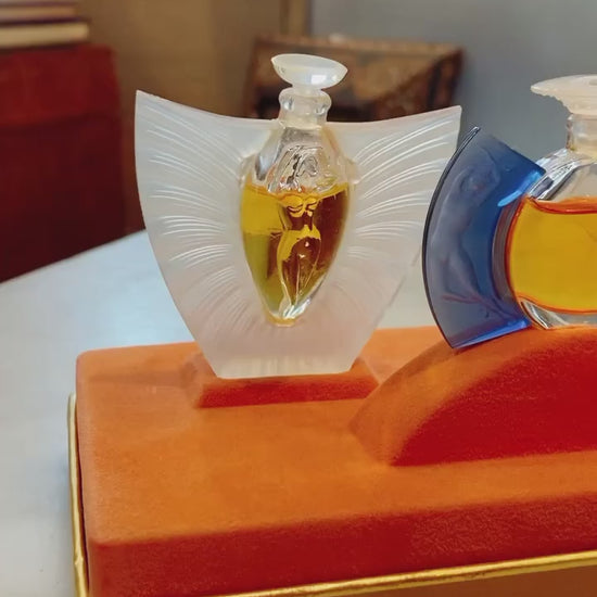 Lalique Les Falcons Collection Miniature Art Deco Perfume Bottles Display Video