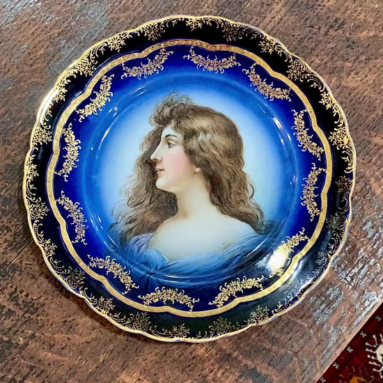 Vintage R.C. Rosenthal Portrait Cobalt Blue Porcelain Miramare Plate