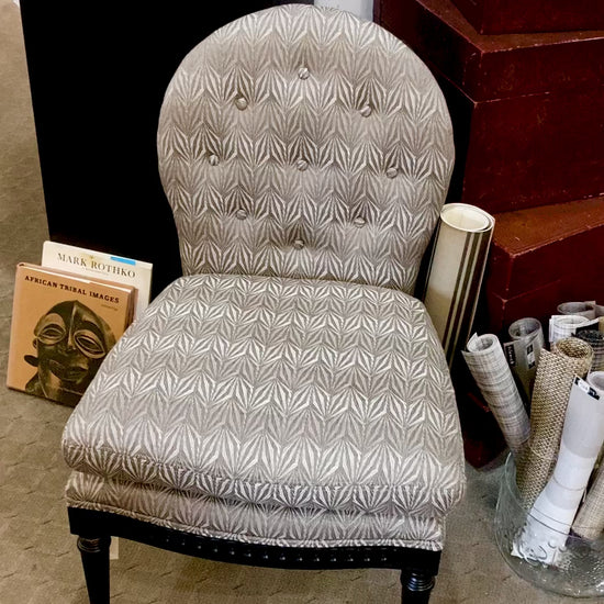 New Century Furniture Black Grey Patterned Charleston Slipper Accent Chair Video